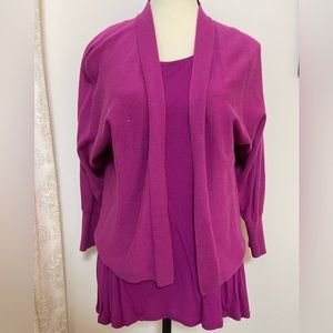 Cabi fushia hot pink swing tank & cardigan set womens S